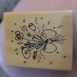 Floral.Bouquet Wooden Rubber Stamp